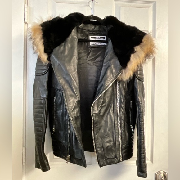 GOOSE COUNTRY Mens Racer Hoodie Leather Jacket - Picture 2 of 5